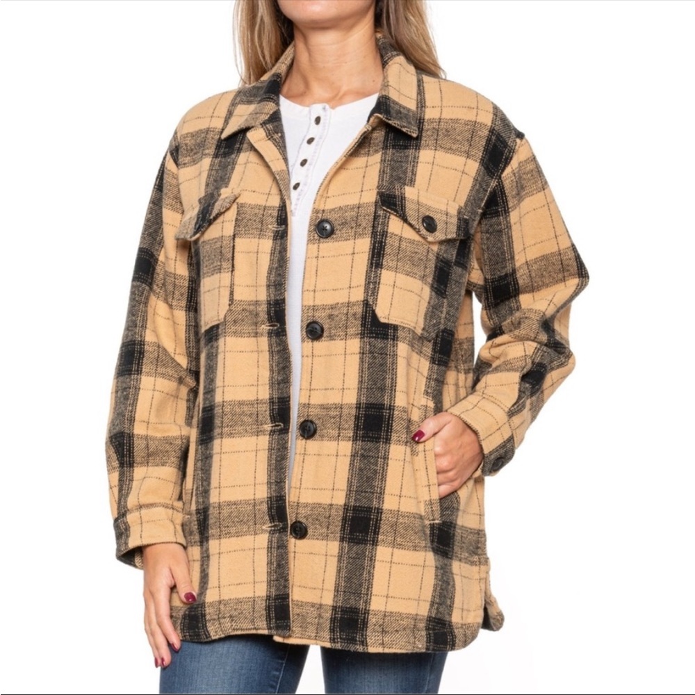 Womens Lucky Brand Oversized Shirt-Jacket